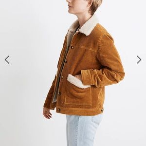 NWT Madewell Sherpa Lined Swing Chore Coat in Golden Brown Sz Small